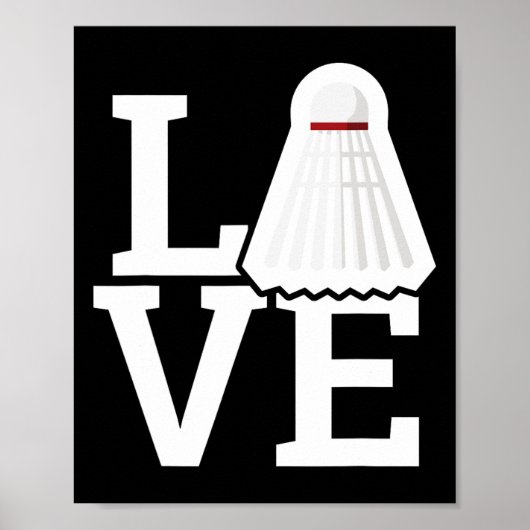 Poster Love Feather Shuttle Dminton Lover Tee (Devant)