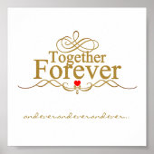 Poster Love Forever Gold Typographie (Devant)