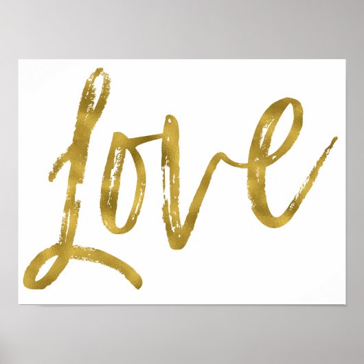 Poster Love Gold Foil et White Inspirational Word (Devant)