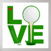 Poster LOVE Golf lettres vert (Devant)