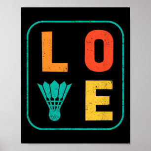 Poster Love Graphic Dminton Joueur Navette Joueur Sports