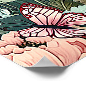 Poster Love Grows Here - Pastel Floral & Butterfly (Coin)
