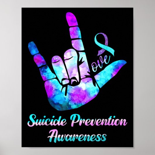 Poster Love Hand Sign Suicide Prevention Awareness Week S (Devant)