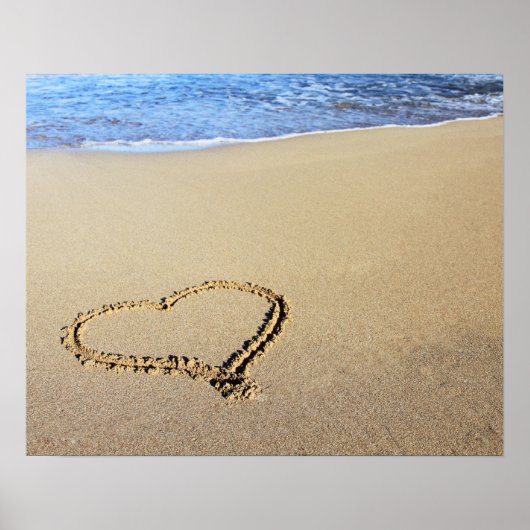 Poster Love Heart Beach (Devant)