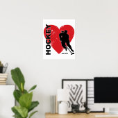 Poster Love Heart Hockey (Bureau à domicile)