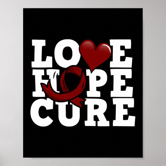 Poster Love Hope Cure - Sensibilisation aux cellules de f (Devant)