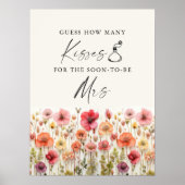 Poster Love In Bloom Fête des mariées Baisers Jeu Signe (Devant)