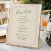 Poster Love in Bloom Sage Pink Cin Cin Bar Menu