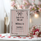 Poster Love in the Air Retro Pink Quirky Bridal Welcome