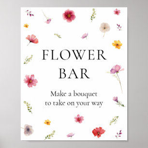 Poster Love is Blooming Fête des mariées Flower Bar