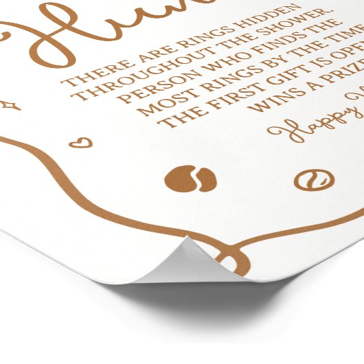 Poster Love is Brewing Bridal Shower Ring Hunt Game (Coin)