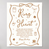 Poster Love is Brewing Bridal Shower Ring Hunt Game (Devant)