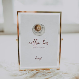 Poster Love is Brewing Coffee Bar Sign