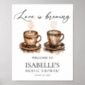 Poster Love is Brewing Coffee Bridal Shower Welcome (Devant)