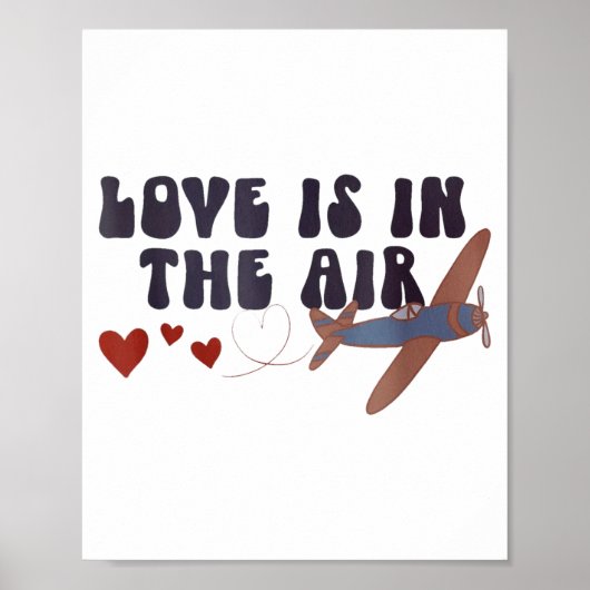 Poster Love Is In The Air Valentine’s Airplane  (Devant)