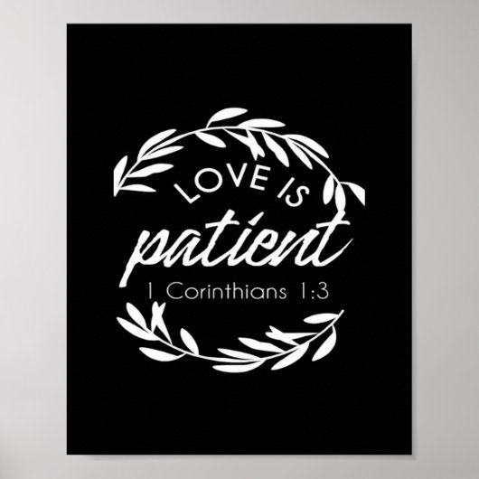 Poster Love Is Patient Corinthians Scripture Minimal Desi (Devant)