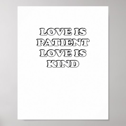 Poster Love Is Patient Subtle Design  (Devant)
