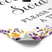 Poster Love is Sweet Calligraphy Script Floral violet (Coin)