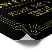 Poster Love is Sweet Candy Bar Mariage Gold Black 1920 (Coin)