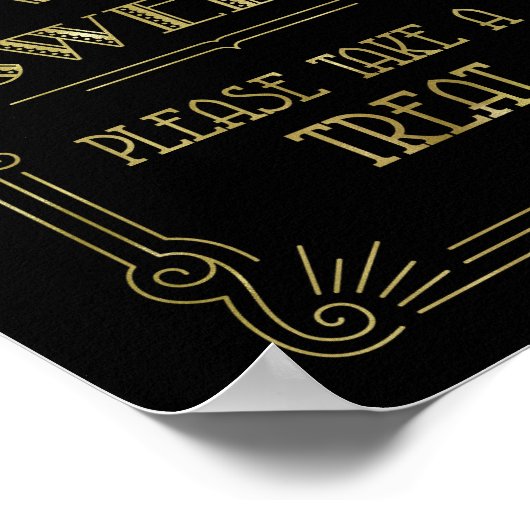 Poster Love is Sweet Candy Bar Mariage Gold Black 1920 (Coin)