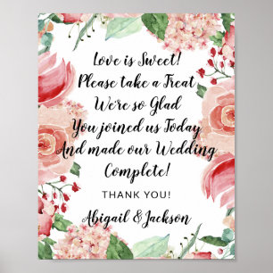 Poster Love is Sweet Citation Mariage Réception Traite Si