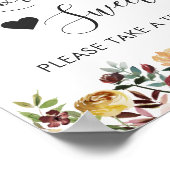 Poster Love is Sweet Dessert Bar Rustique Bourgogne Flora (Coin)