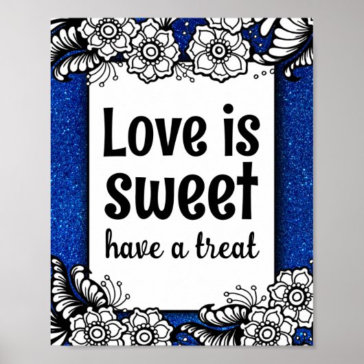 Poster Love is Sweet Desserts Candy Bar Parties scintilla (Devant)