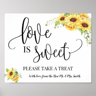 Poster Love is Sweet panneau de table de mariage tourneso