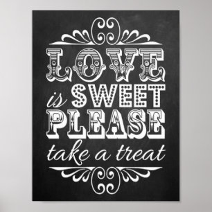 Poster Love Is Sweet - Panneau Mariage Chalkboard