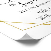 Poster Love is Sweet table de dessert verdure or mariage (Coin)