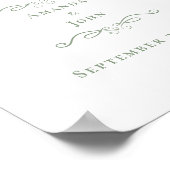 Poster Love Is Sweet Treat Élégant Cadeau de Mariage Vert (Coin)