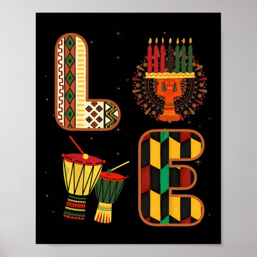 Poster Love Kwanzaa Sept Principes De Kwanzaa Happy Kwa (Devant)