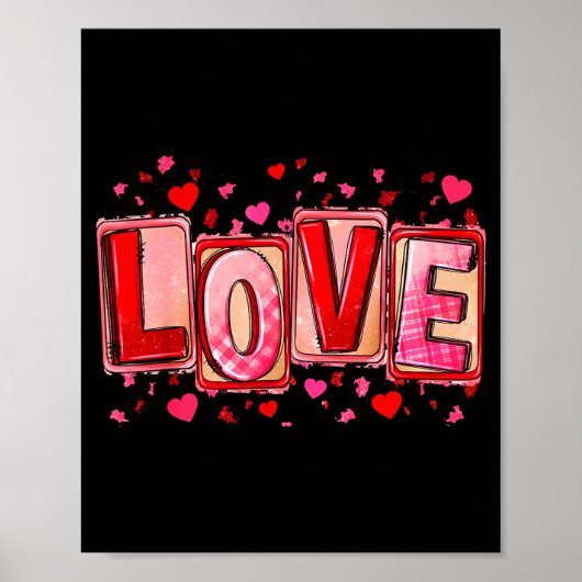 Poster Love Lettering Leopard Day Pink Valentine s Humor (Devant)