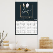 Poster Love Life is Beautiful Rose Buds 2025 Calendrier (Cuisine)