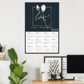 Poster Love Life is Beautiful Rose Buds 2025 Calendrier (Bureau à domicile)