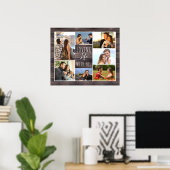 Poster Love Life with You 7 Photo Collage | Bois rustique (Bureau à domicile)