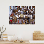 Poster Love Locks et la Tour Eiffel. Paris. France. (Cuisine)