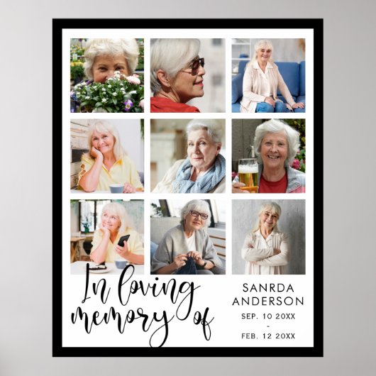 Poster Love Memory Modern Memorial Photo Collage (Devant)