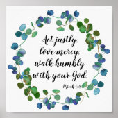 Poster Love Mercy Scripture (Devant)