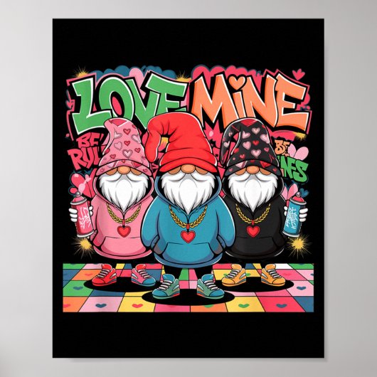 Poster Love Mine Gnomes Urban Street Art Valentines Graff (Devant)