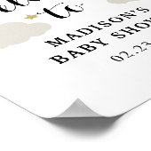 Poster Love Moon et Back Star Clouds Baby shower Bienvenu (Coin)