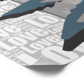 Poster Love Nature Stylisé Grey Feuilles (Coin)