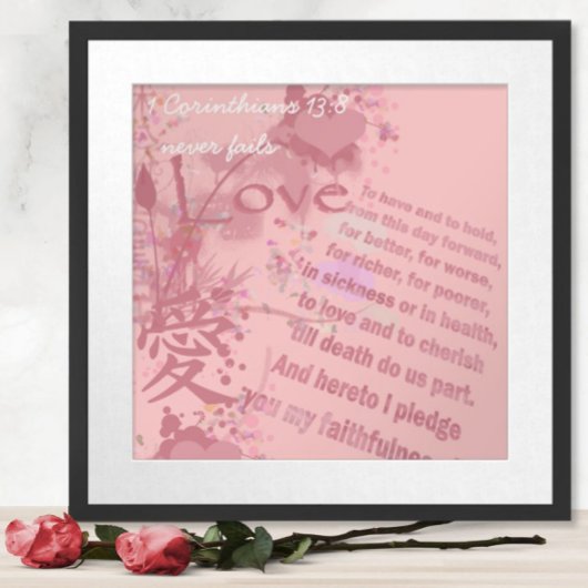 Poster Love Never Fails Collage Wedding Vows