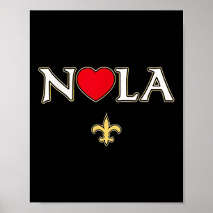 Poster Love Nola Nouvelle Orléans Fleur De Lis Heart Nola