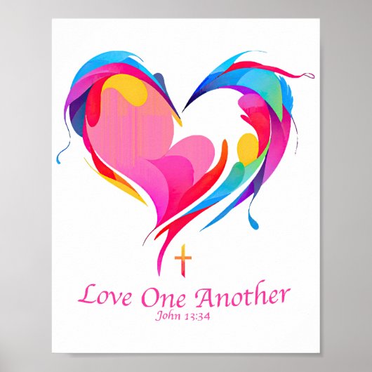 Poster Love One Another Bible Verse John 1334 (Devant)