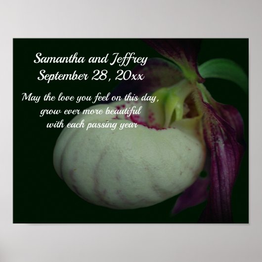 Poster Love Orchidée Flower Mariage personnalisé (Devant)