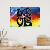 Poster Love & Peace 60s Retro (Cuisine)