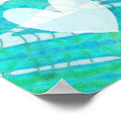 Poster Love Peace Abstrait Hippie Boho Turquoise Batik Ti (Coin)