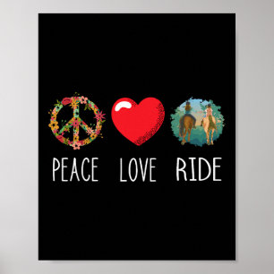 Poster Love Peace Ride Horseback équitation Cheval Lover 