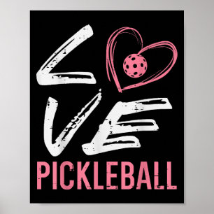 Poster Love Pickleball Coeur Pickle Ball Femmes Filles En